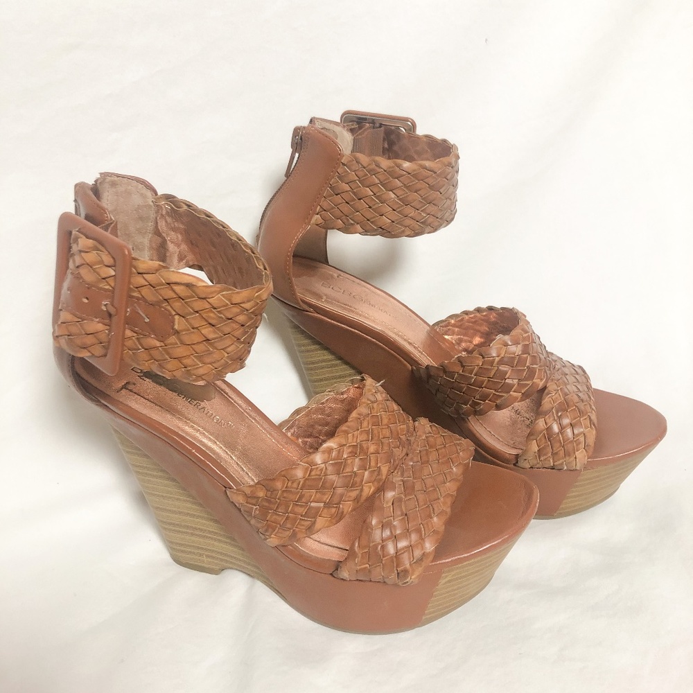 BCBGeneration Braided Strap Wedges